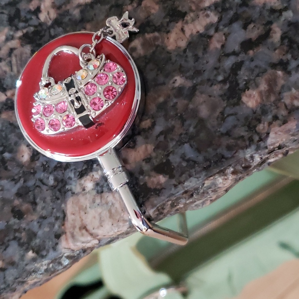 PURSE HOOK. Jewelled Purse/Bag Hook. Protect your investment. (BIN 008) - Picture 5 of 6